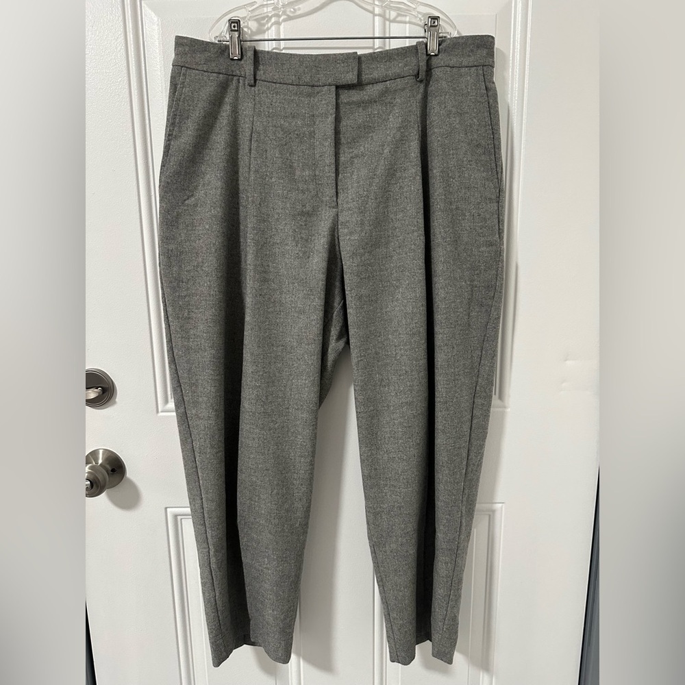 BOSS Hugo Boss Women’s Gray Wool-Blend Trousers Jogger Waist Size 14 NWT